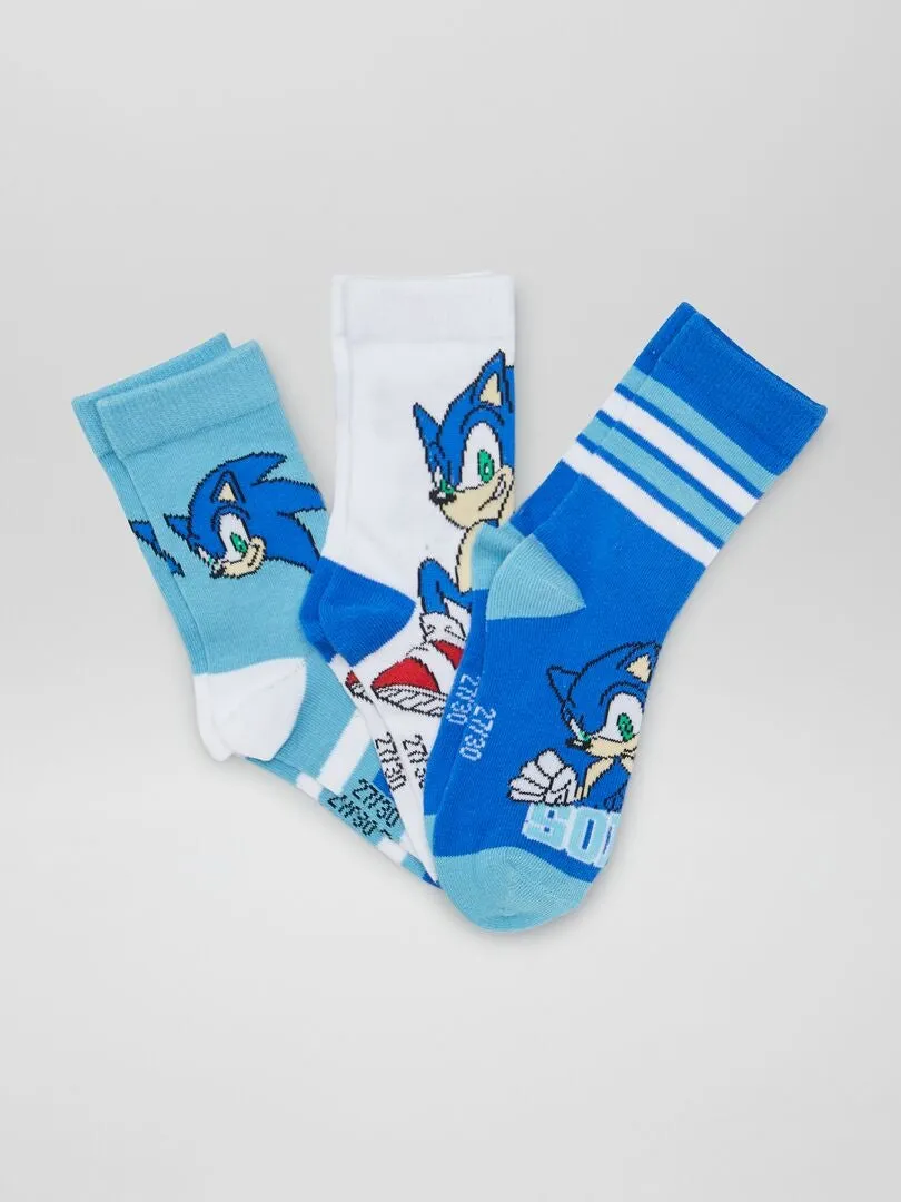 Pack de calcetines 'Sonic' - 3 pares - AZUL